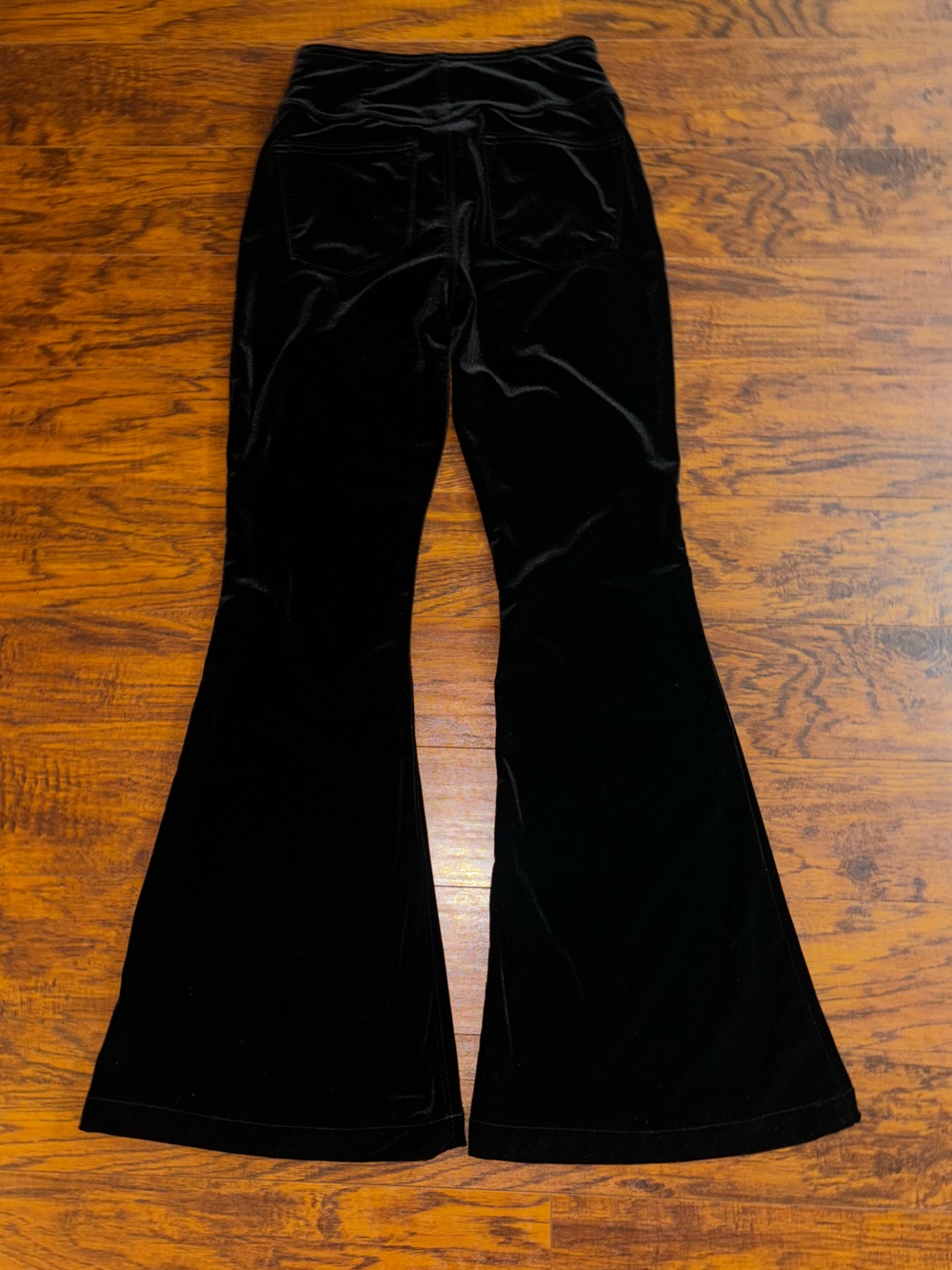 Sofia Vergara Black Velvet Melisa Pull-On Super Flare Pants Bell-Bottom Trousers - Picture 7 of 8